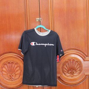 Champion Reversible Mesh Tee S Navy and Gray
